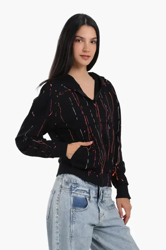 Carina - Lounge Jacket with Abstract Streaks 7