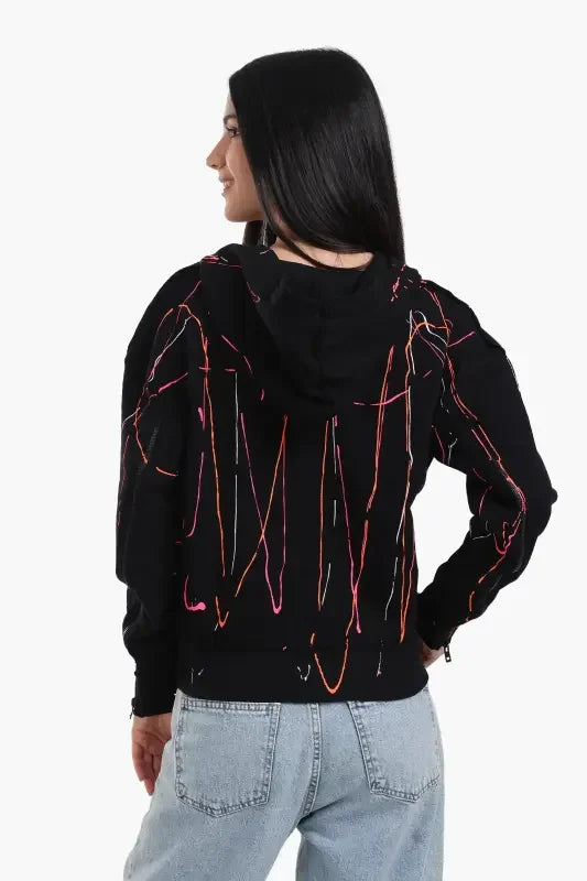Carina - Lounge Jacket with Abstract Streaks 9