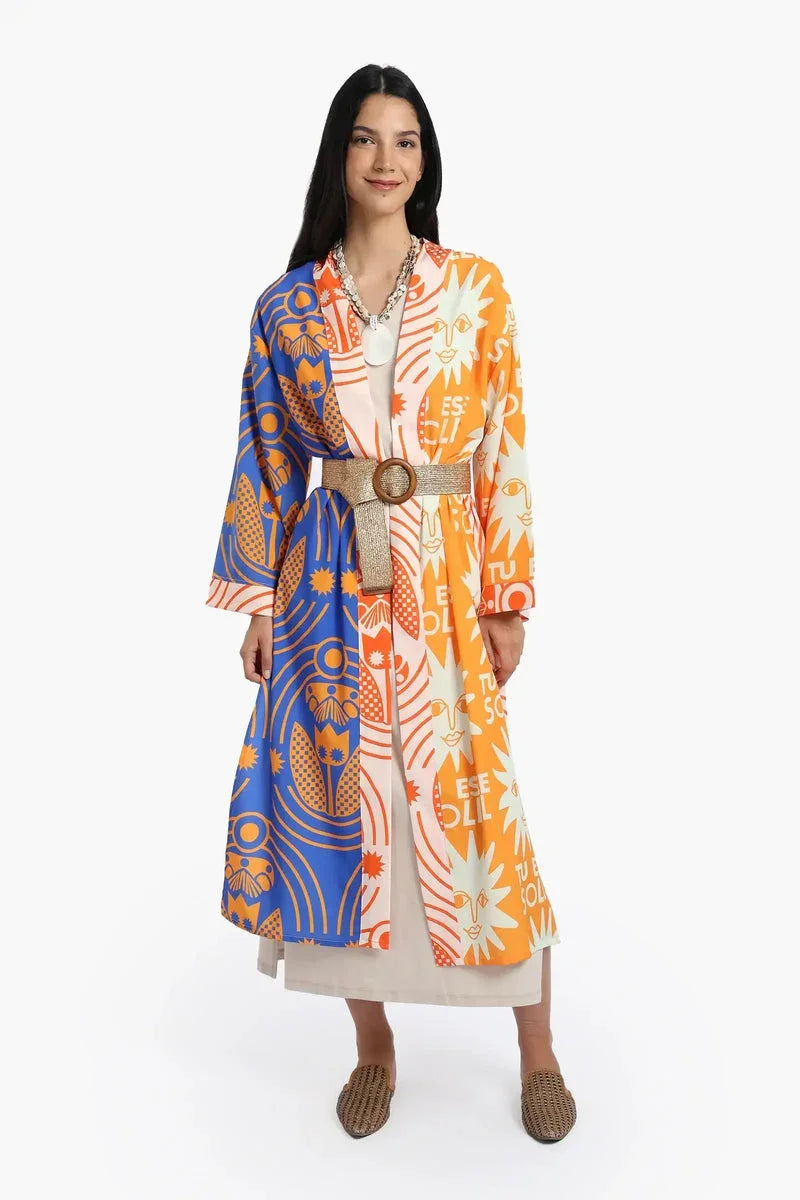 Carina - Sun-Printed Midi Kimono 2