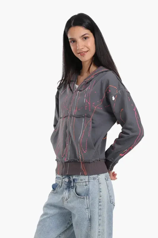 Carina - Lounge Jacket with Abstract Streaks 6