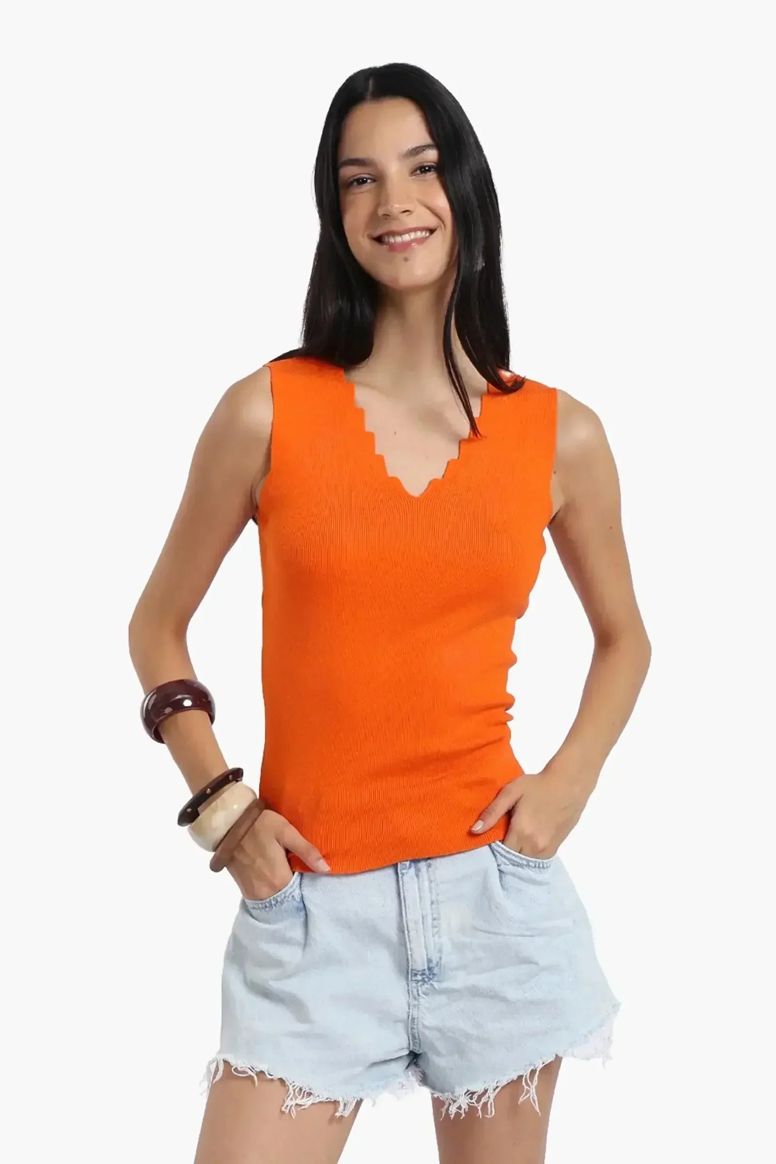 Carina - Seamless Zigzag V-Neck Top 5