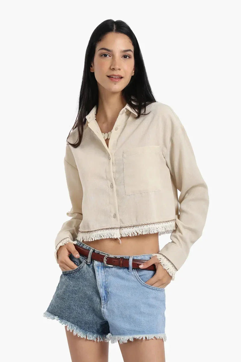 Carina - Shirt with White Fringes 2