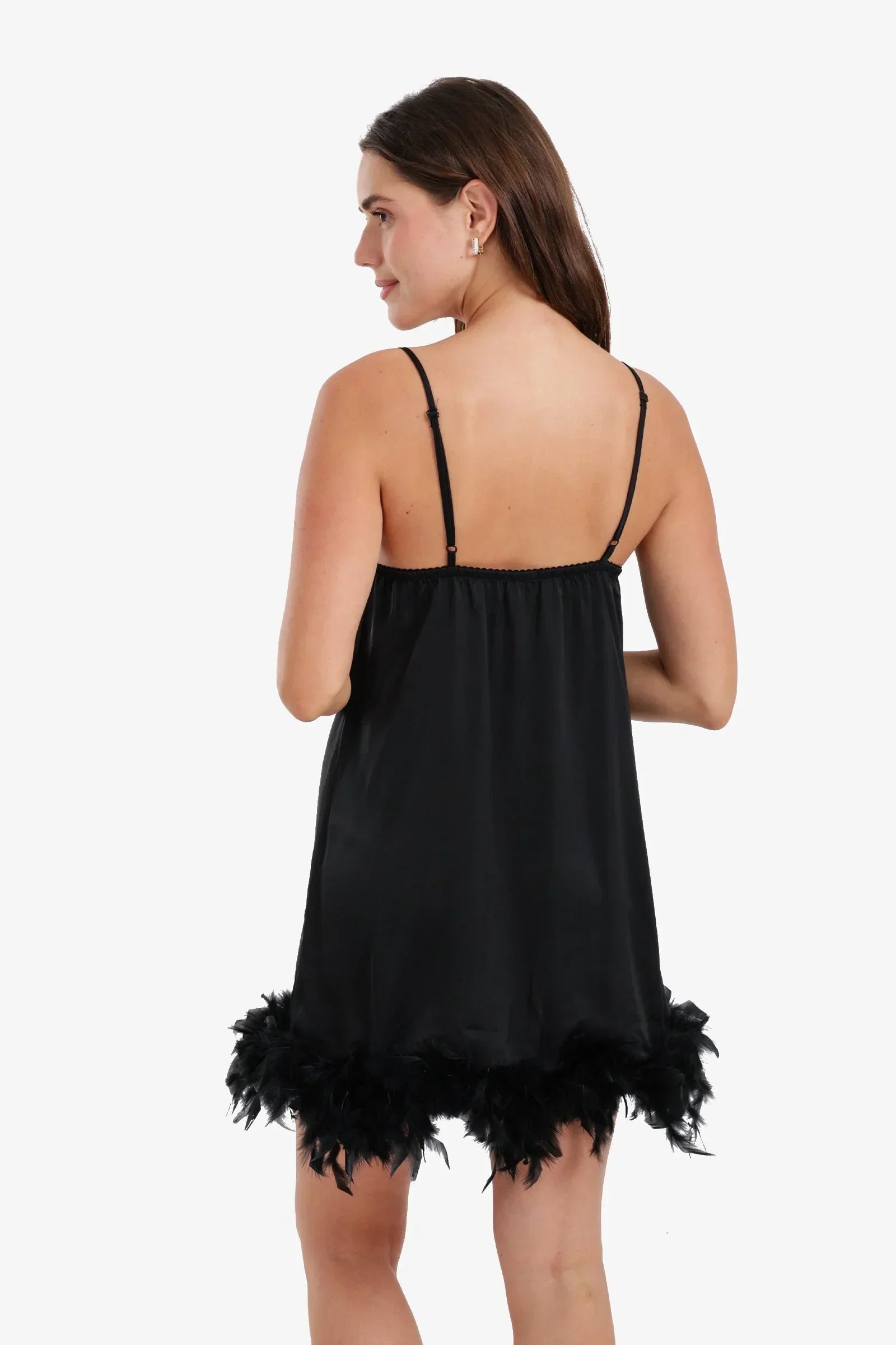 Carina - Feather Trimmed Nightgown Set 3