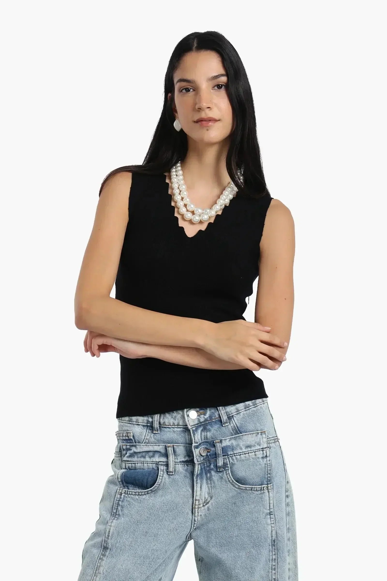 Carina - Seamless Zigzag V-Neck Top 12
