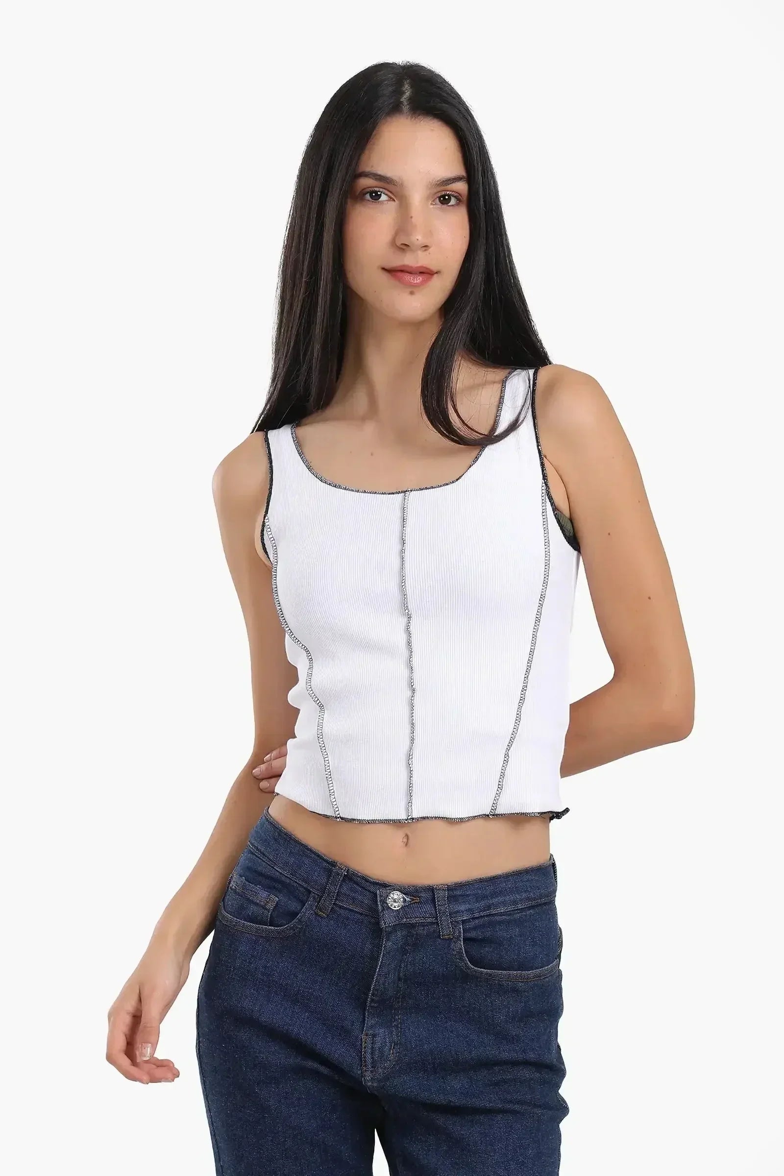 Carina - Contrast Stitch Detail Top 2