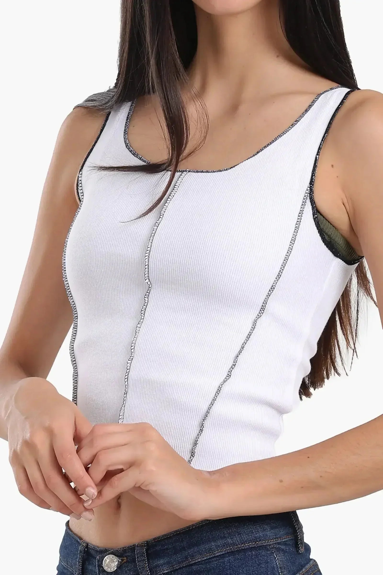 Carina - Contrast Stitch Detail Top 4