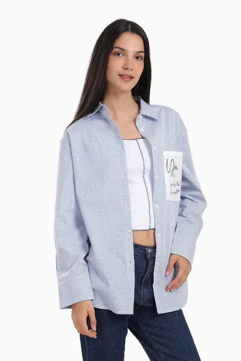 Striped Shirt with Printed Pocket - Carina 3