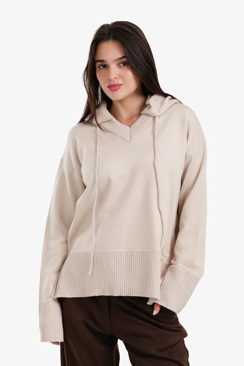 Carina - Ribbed V-Neck Lounge Hoodie 6