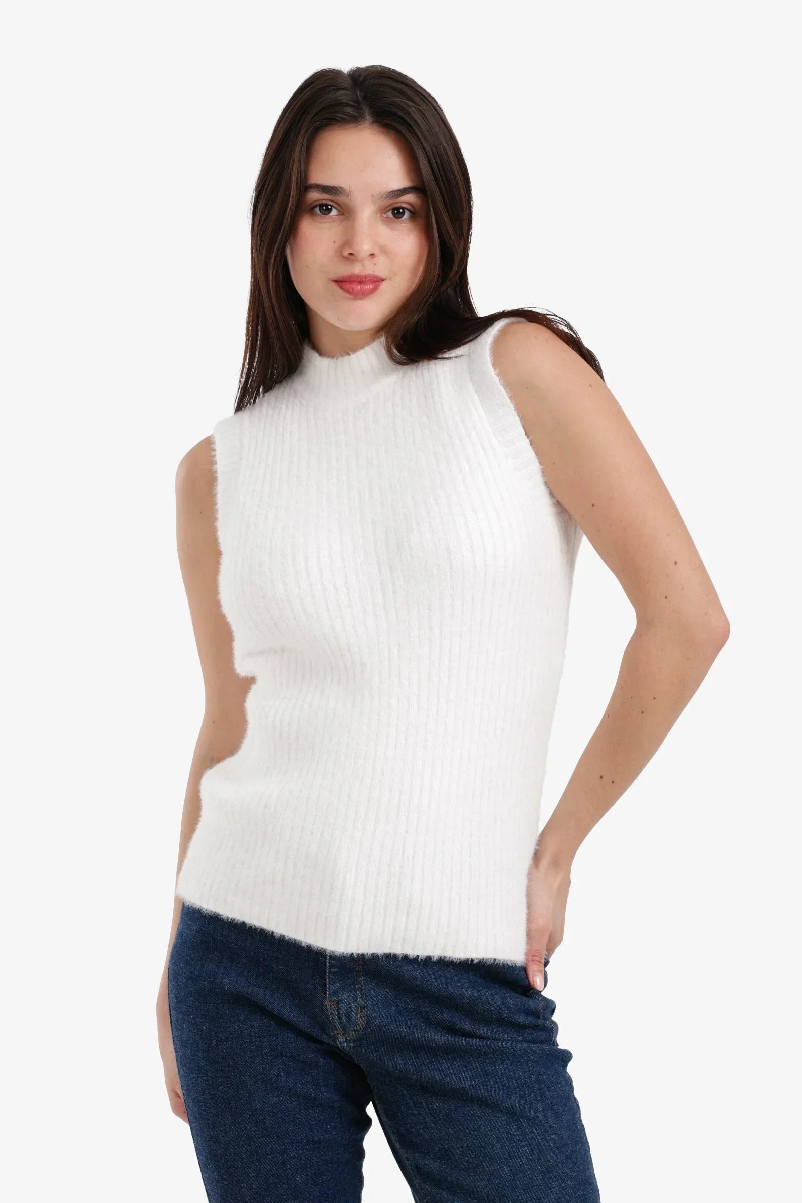 Carina - Sleeveless Ribbed Lounge Pullover 1