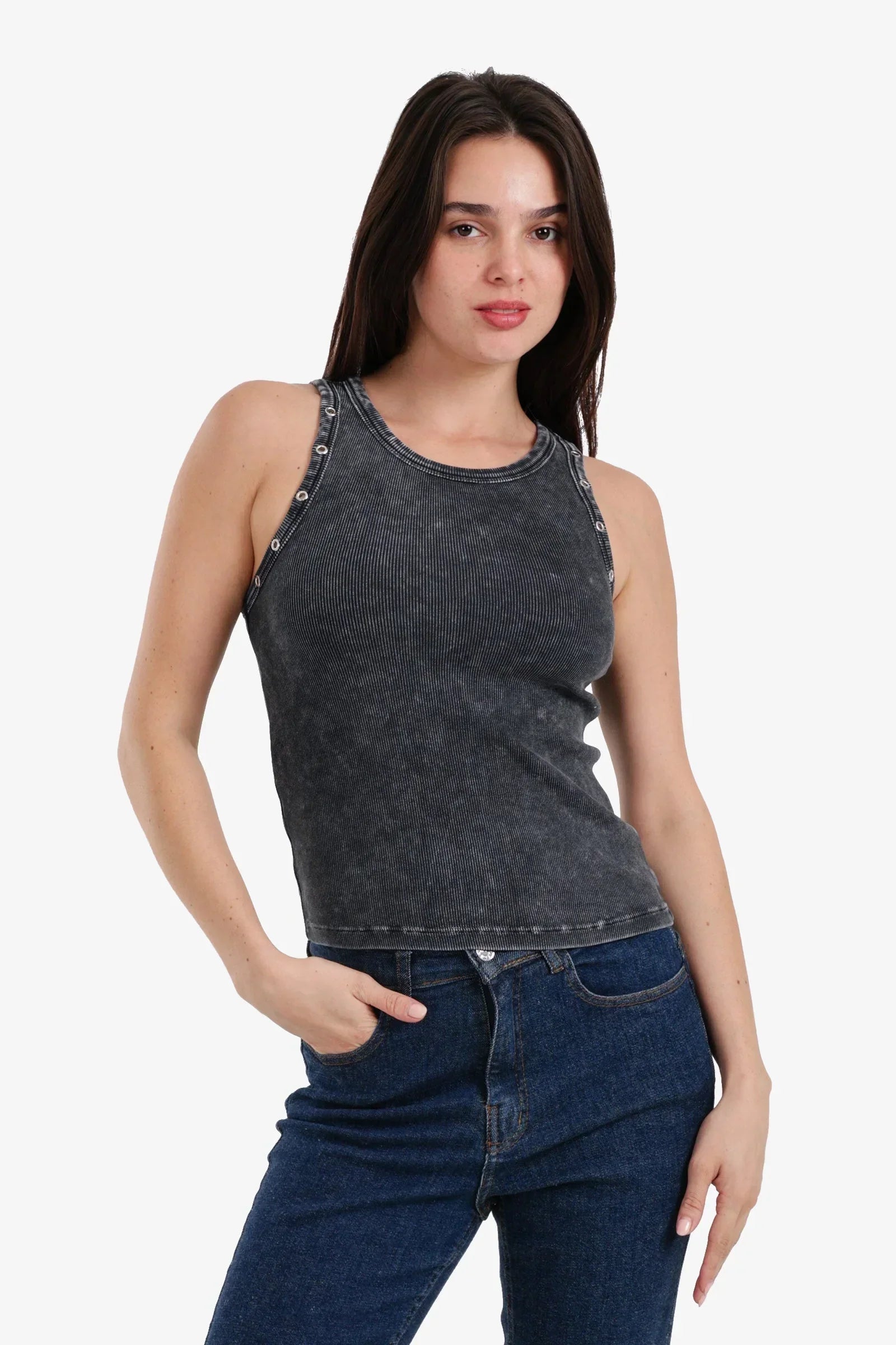 Carina - Slim Fit Ribbed Racerback Top 6