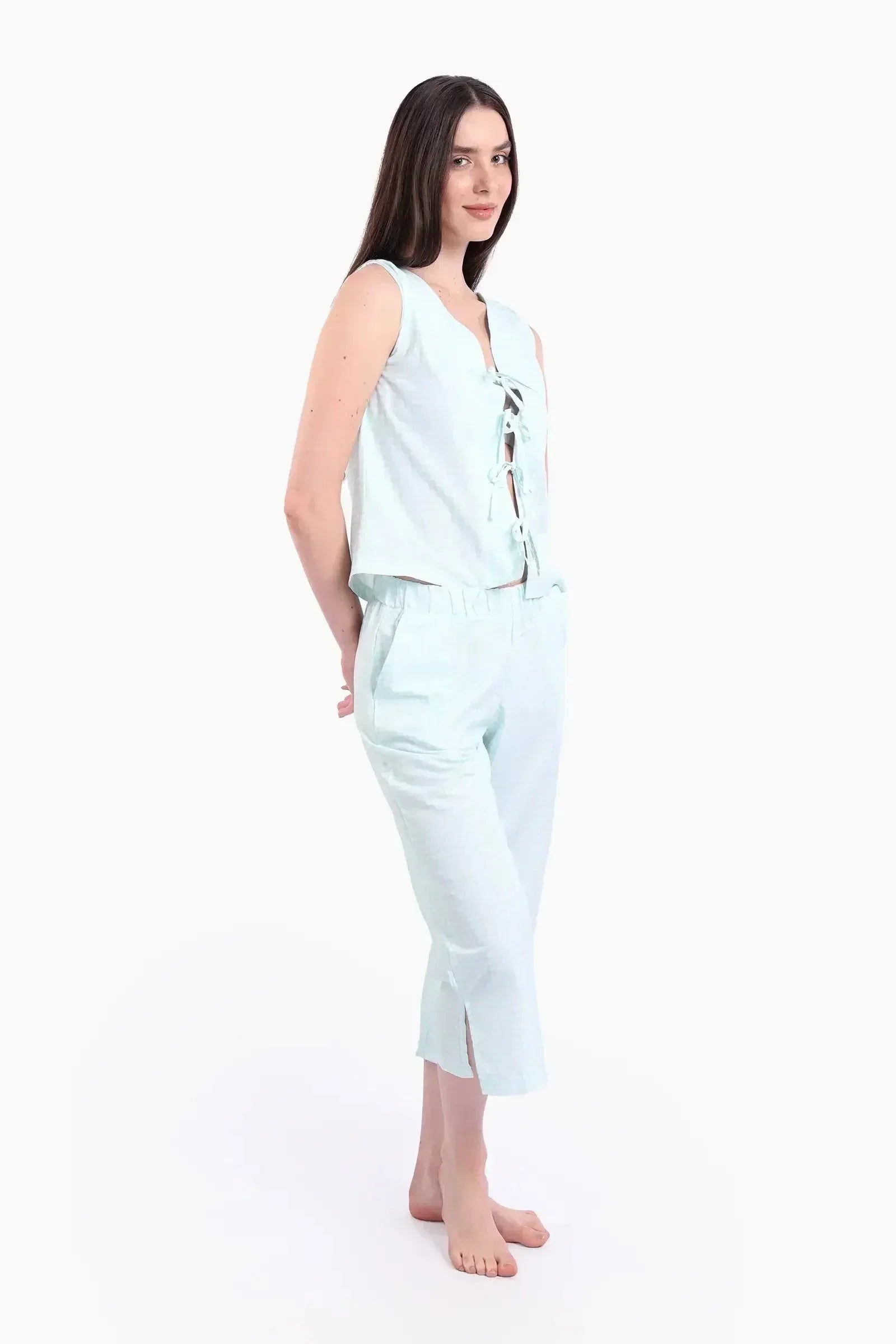 Carina - Gingham Tencel Pyjama Set 3