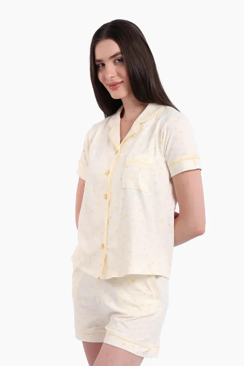 Carina - Pyjama Set with Yellow Hearts 2