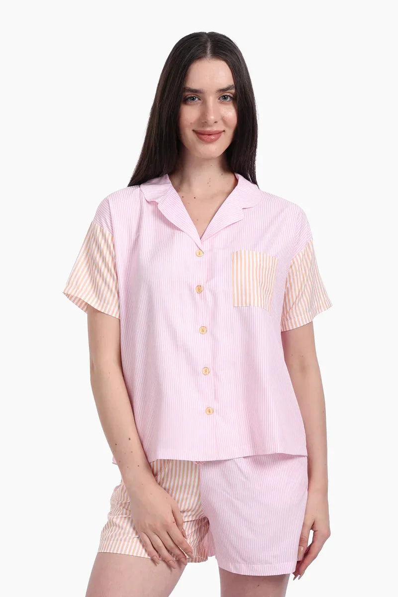 Carina - Striped Color Block Pyjama Set 2