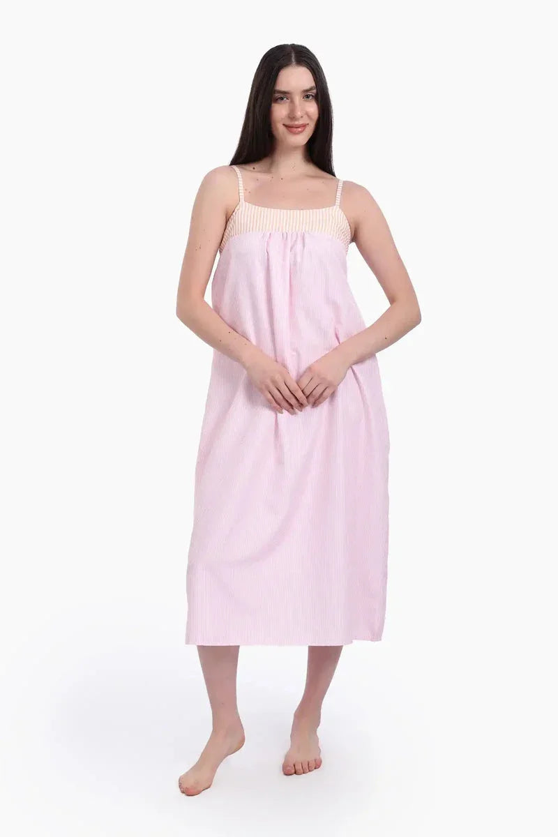 Carina - Striped Nightgown with Back Bow 3
