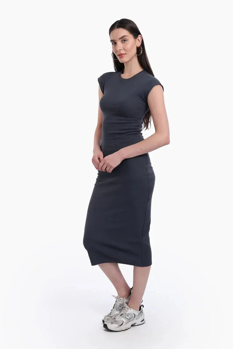 Carina - Ribbed Cotton Slim Fit Dress 10