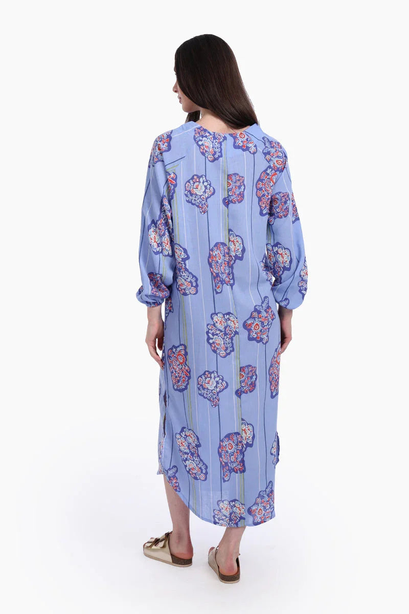 Carina - Blue All Over Print Dress 3