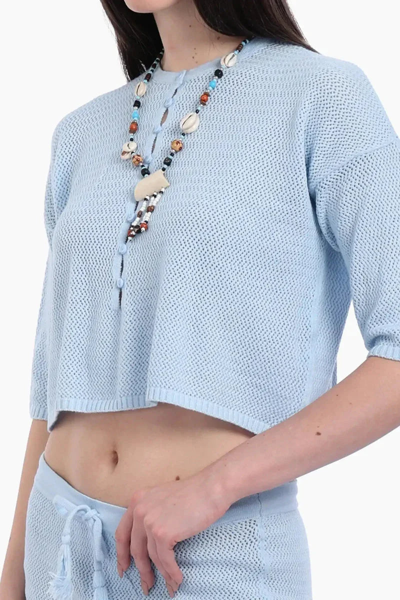 Carina - Knit Beach Crop Top & Skirt Set 10