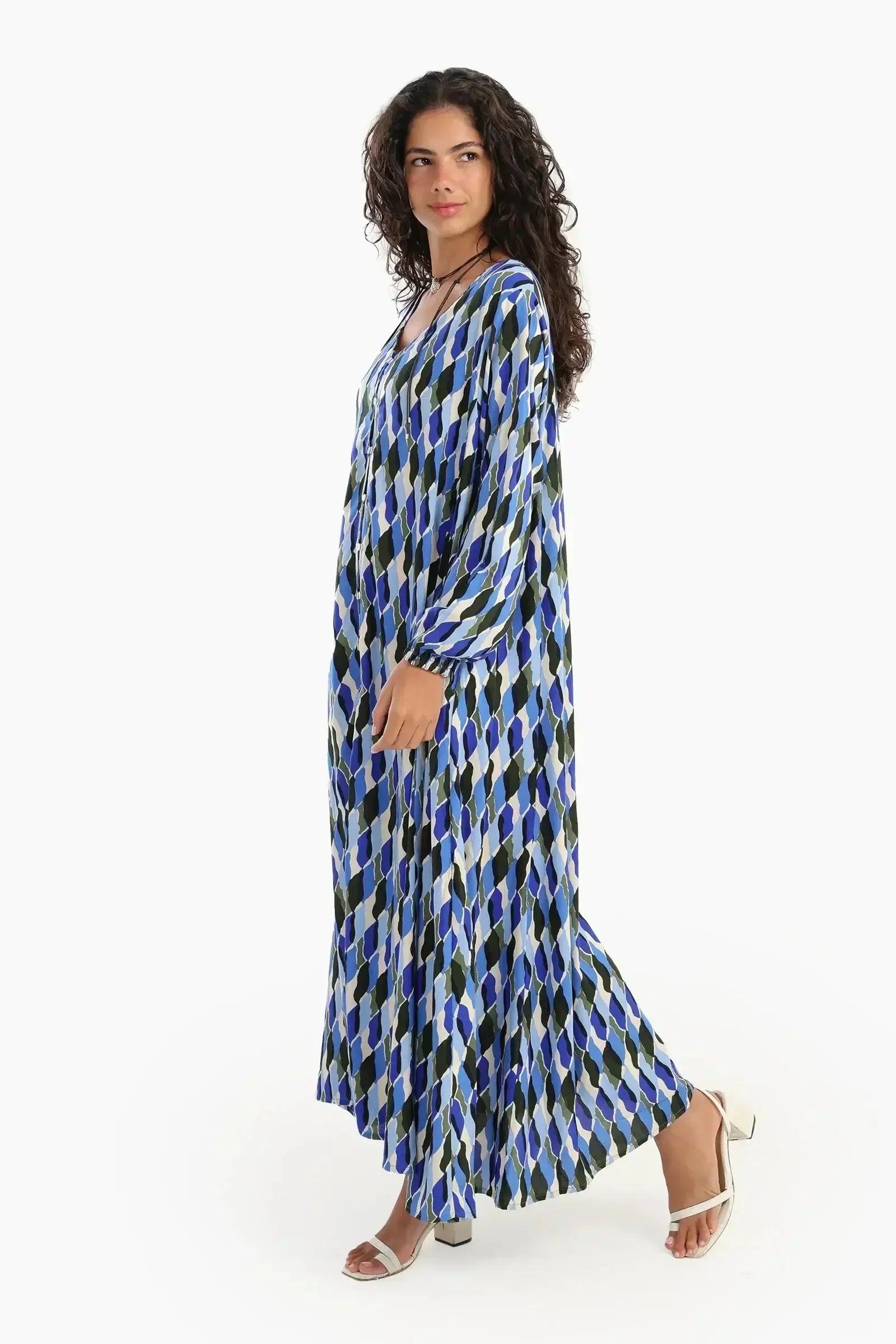 Carina - Printed V-Neck Dress 2