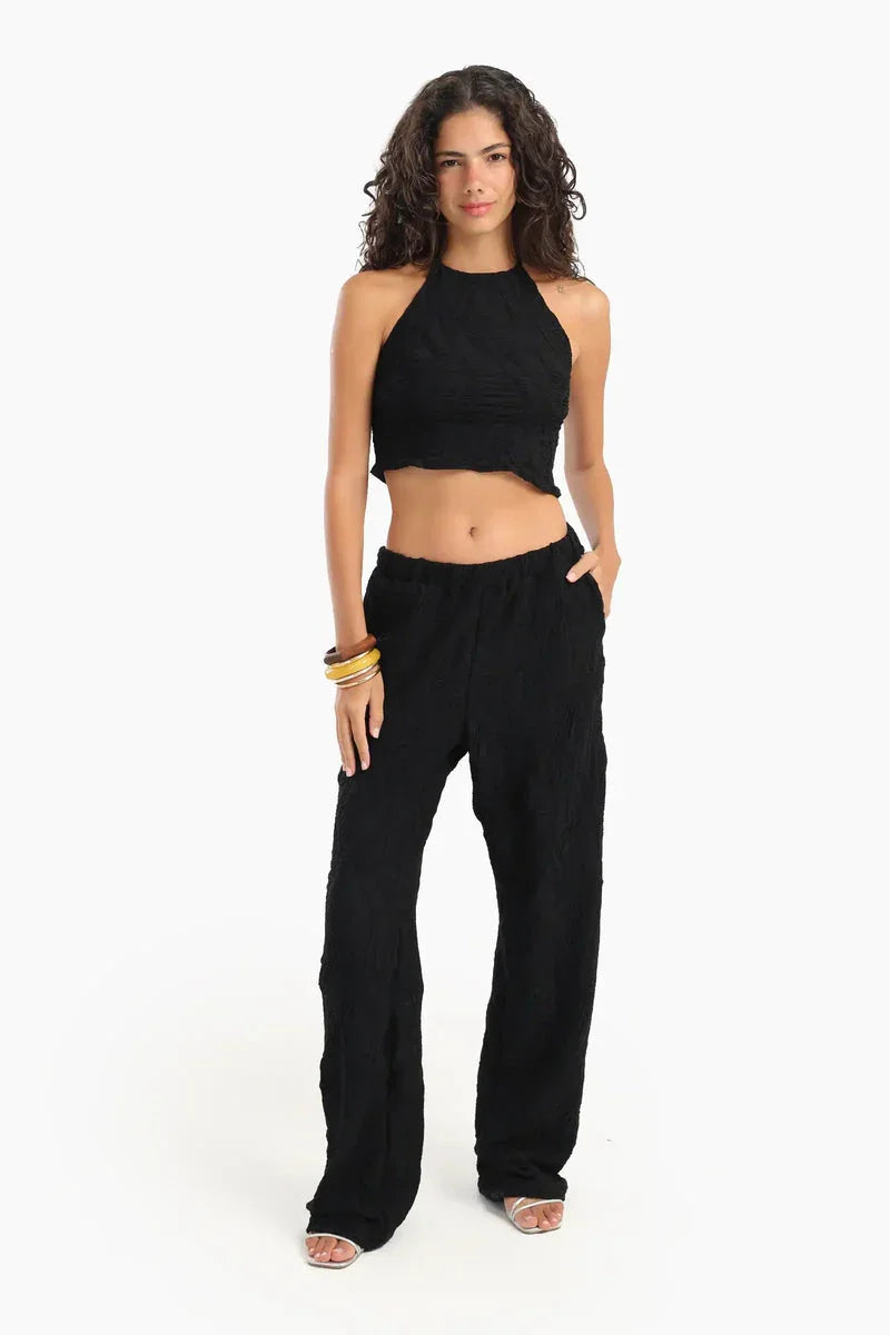 Carina - Ribbed Halter Neck Beach Set 1