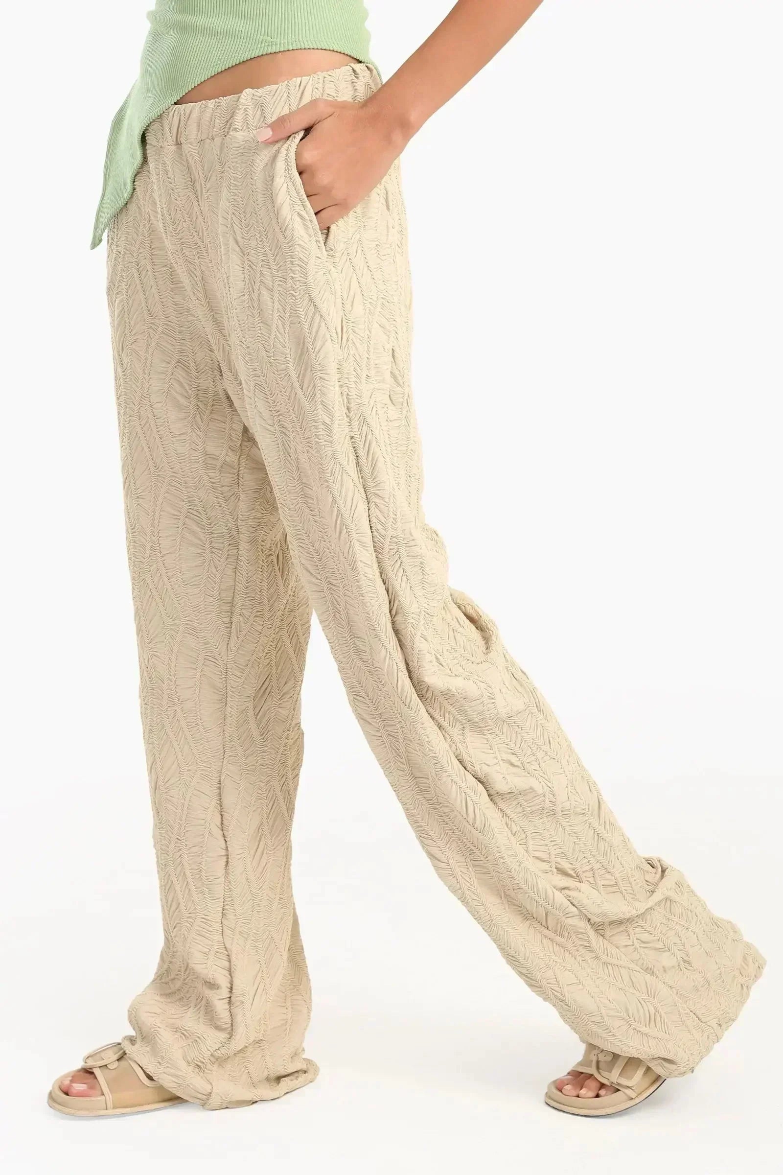 Carina - Ribbed Beach Pants with Pockets 2