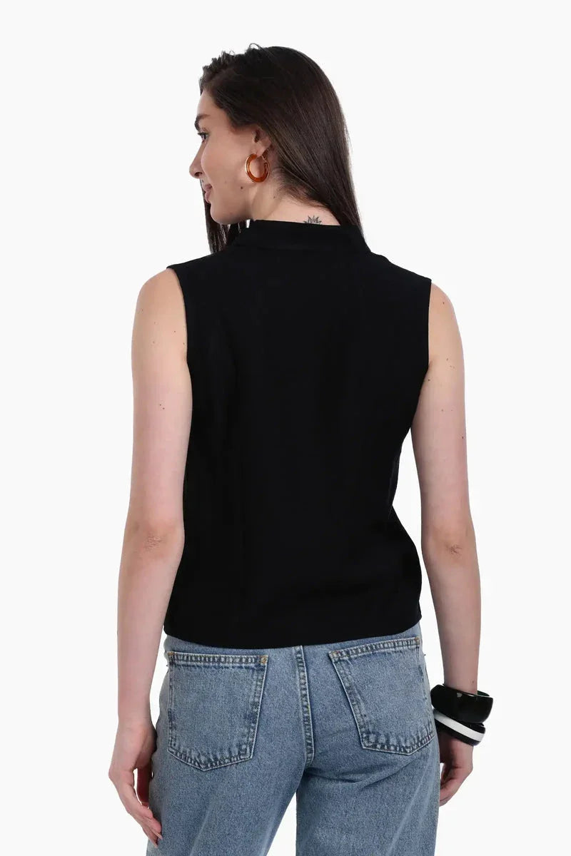 Carina - Collared Sleeveless Shirt 7