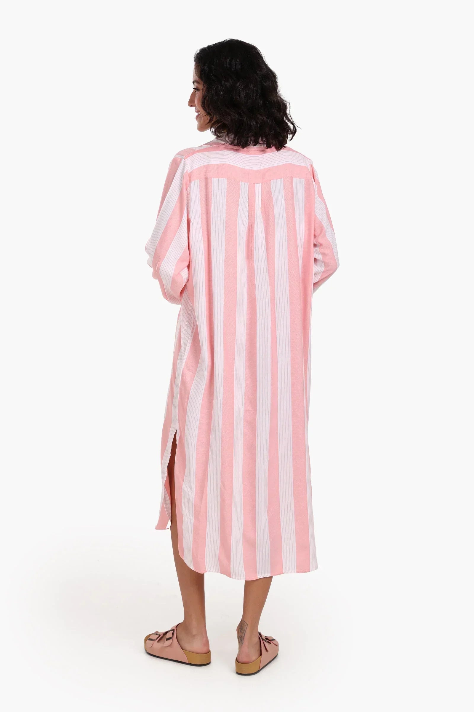 Clue - Striped Midi Collared Dress 3