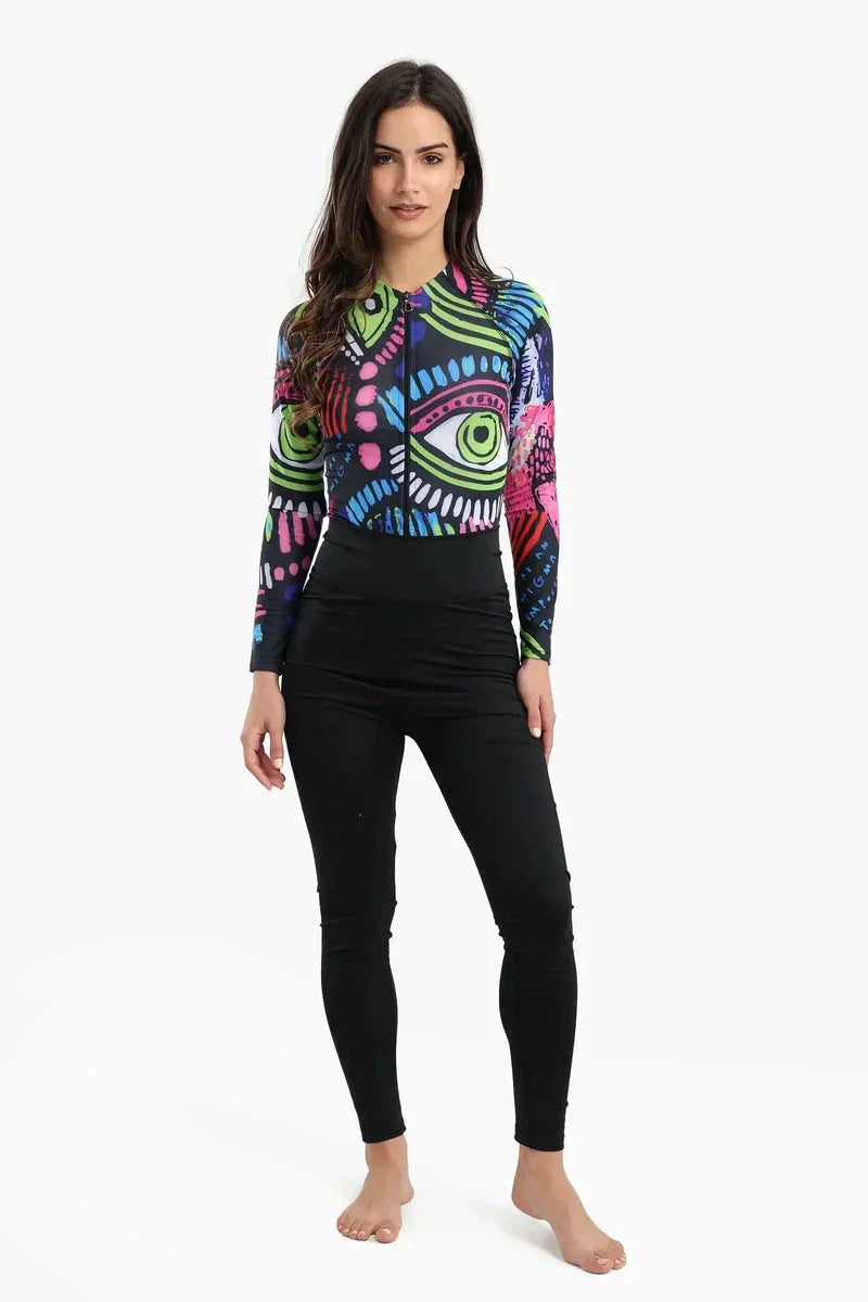 Carina - Abstract Rash Guard Swimsuit 4