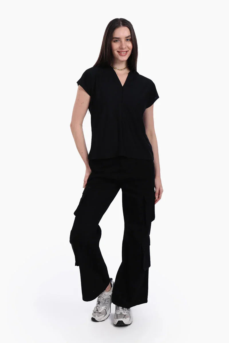 Carina - Black Crepe Blouse 5