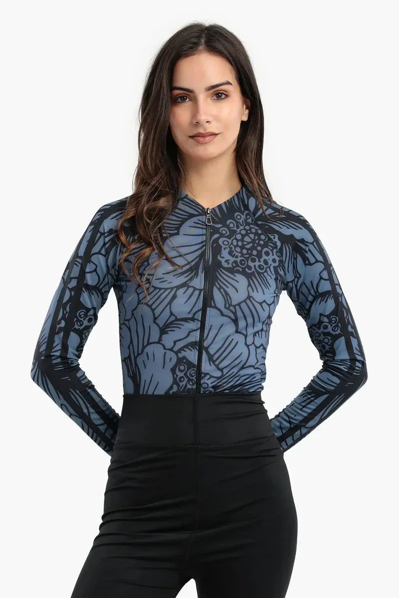 Carina - Floral Rash Guard Swimsuit 1