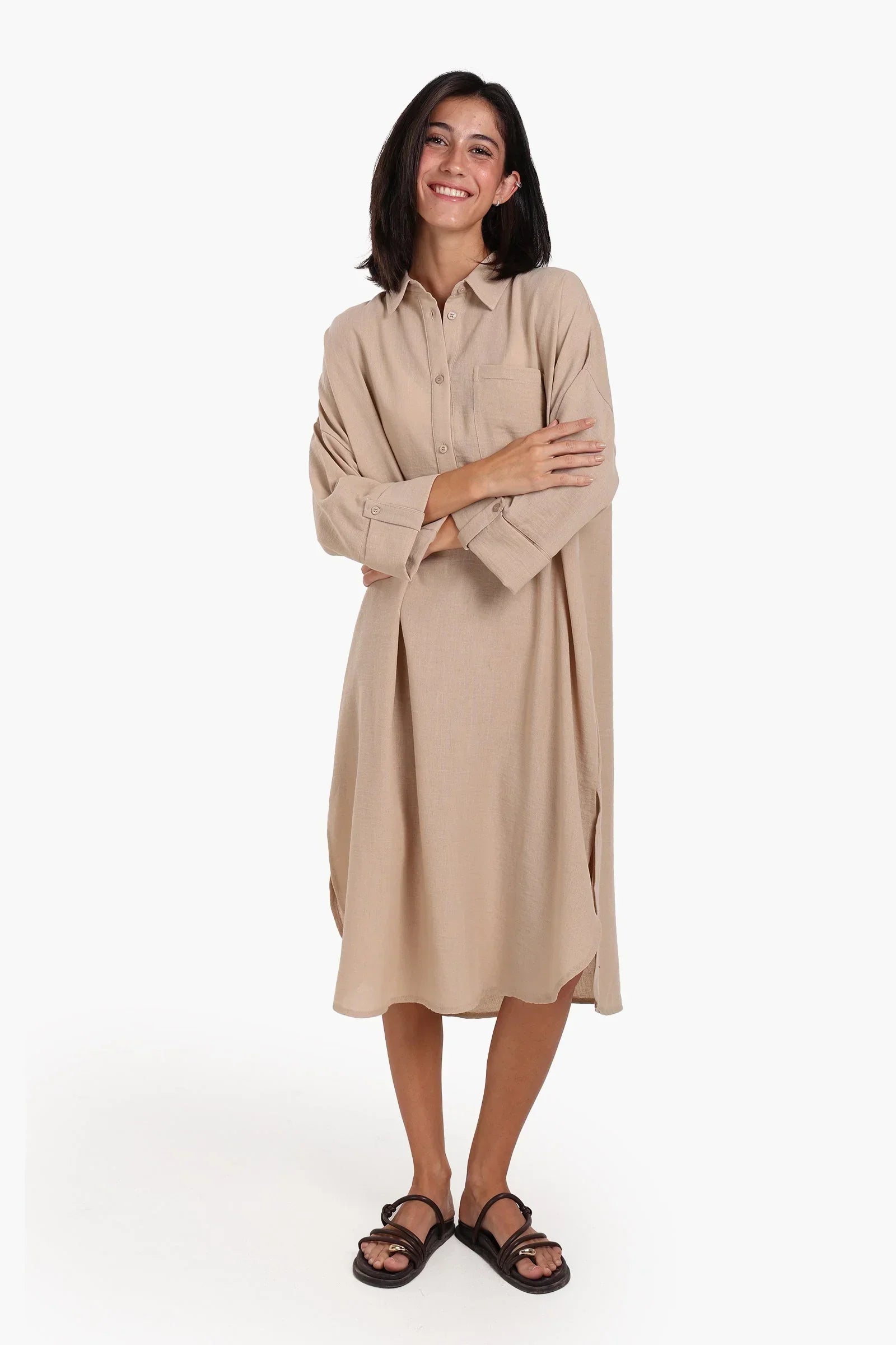 Clue - 3/4 Sleeves Midi Dress 5