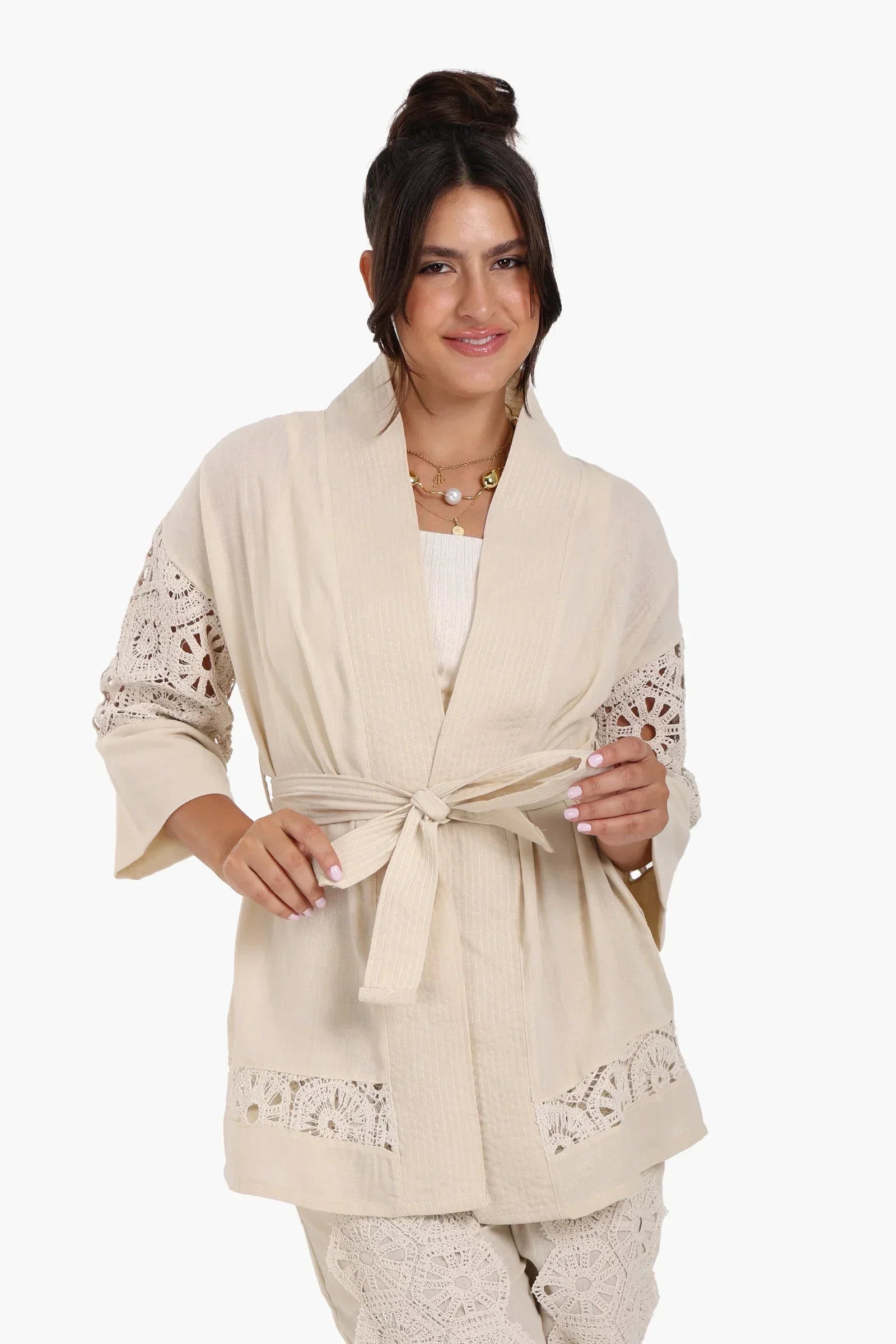 Clue - Light Beige Lace Cardigan 1