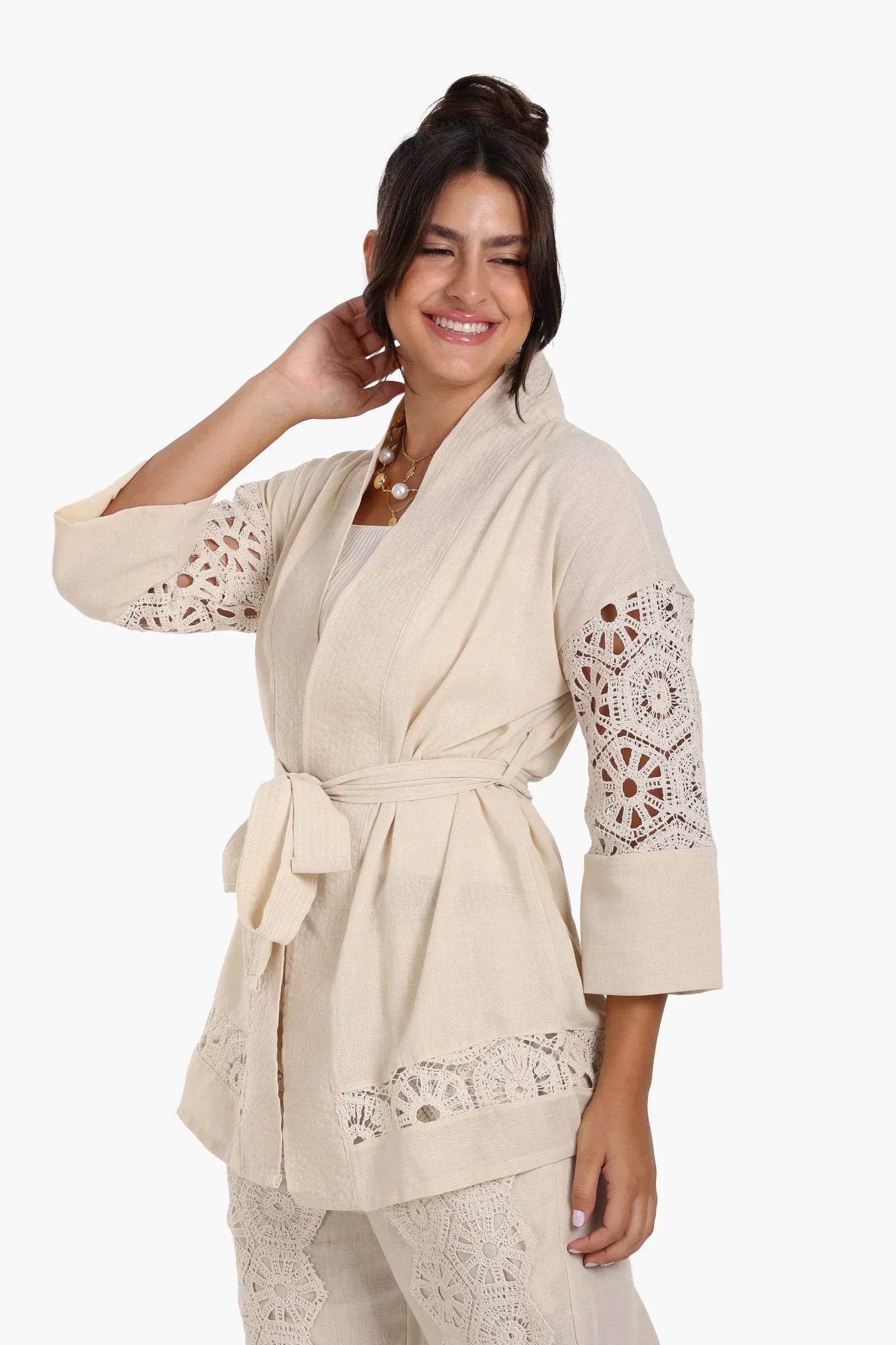 Clue - Light Beige Lace Cardigan 3