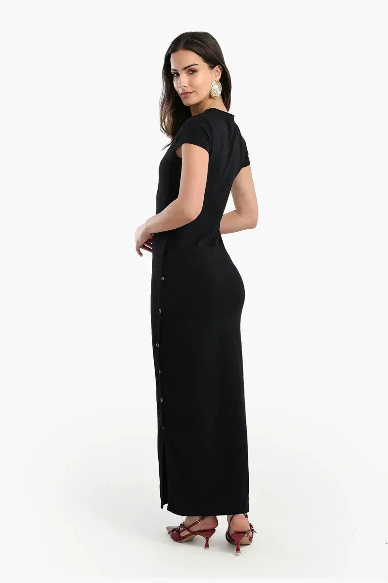 fitted lace wedding dress Slim-Fit Maxi Dress With Slit