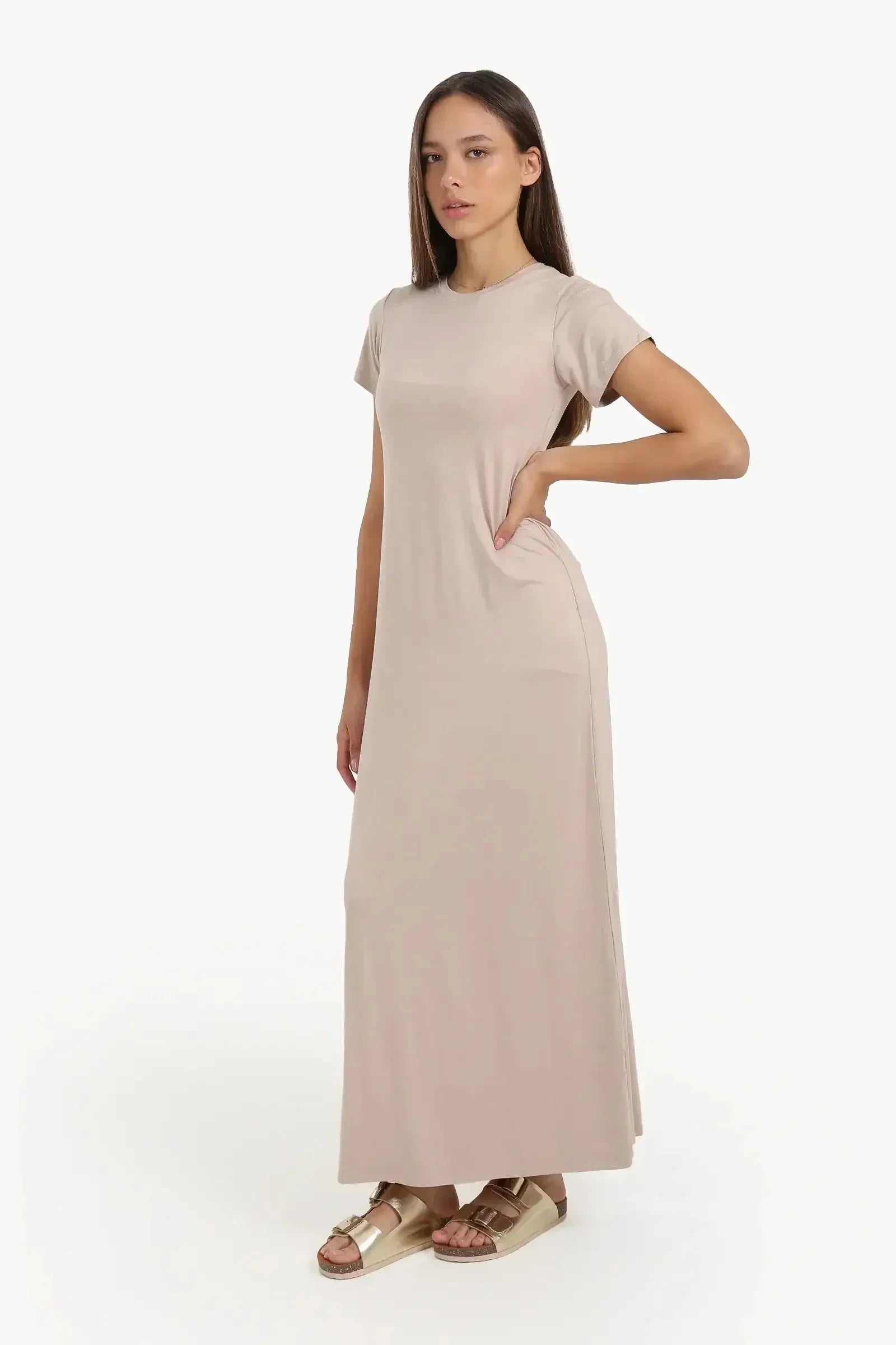 Carina - Solid Pattern Midi Dress 2