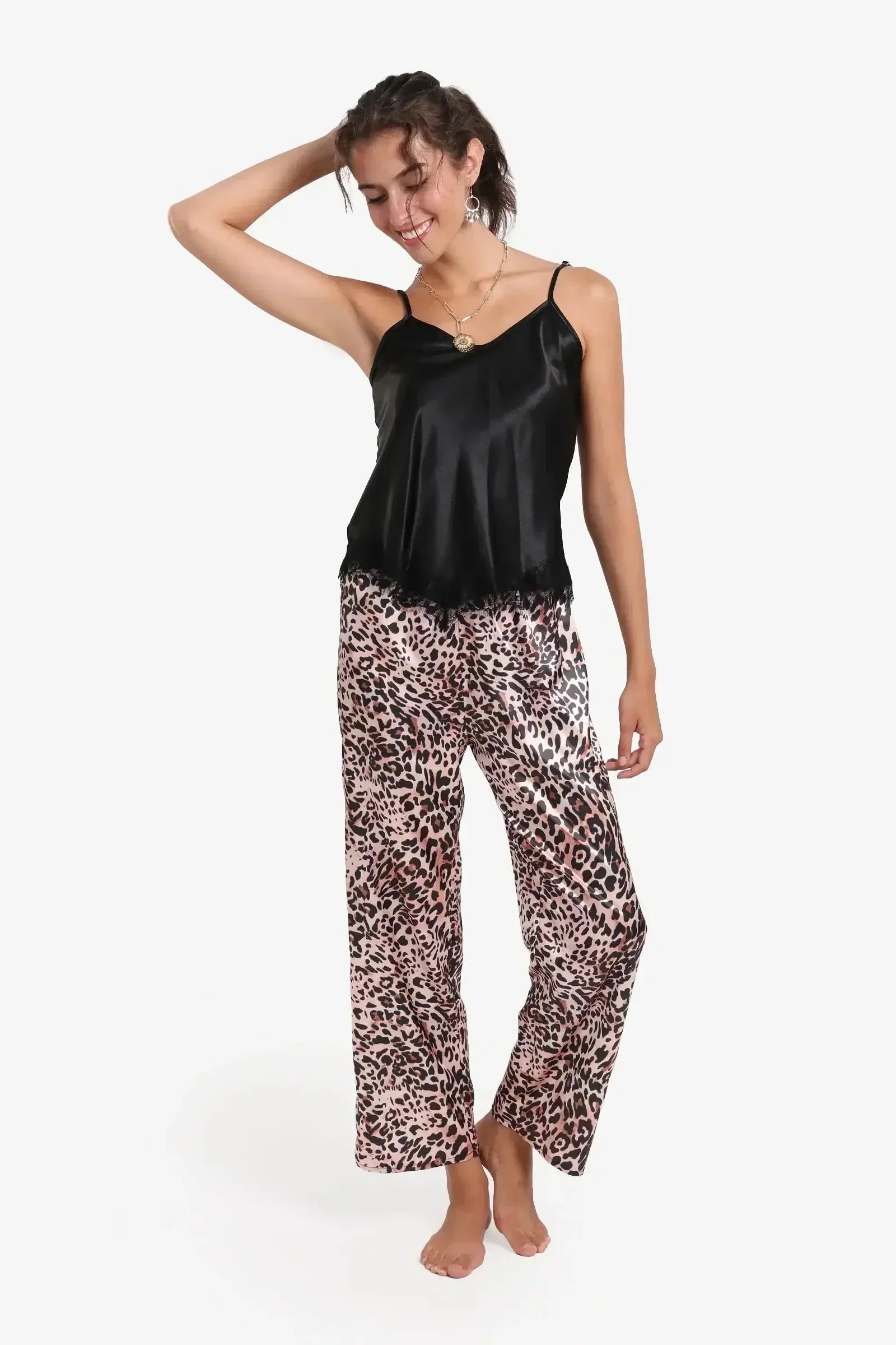 Carina - Printed Satin Pyjama Set 1