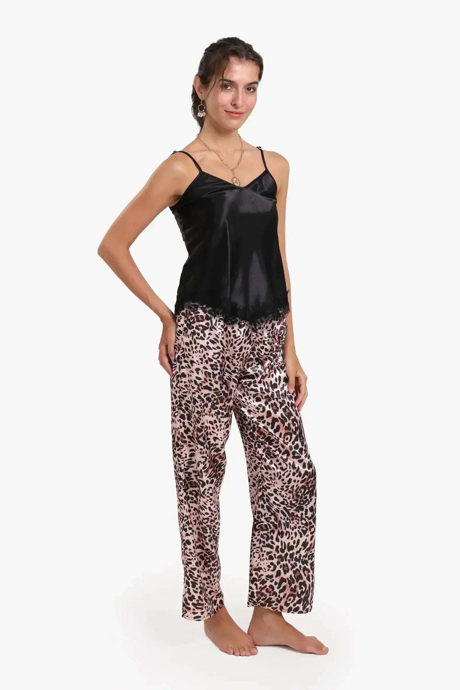 Carina - Printed Satin Pyjama Set 3