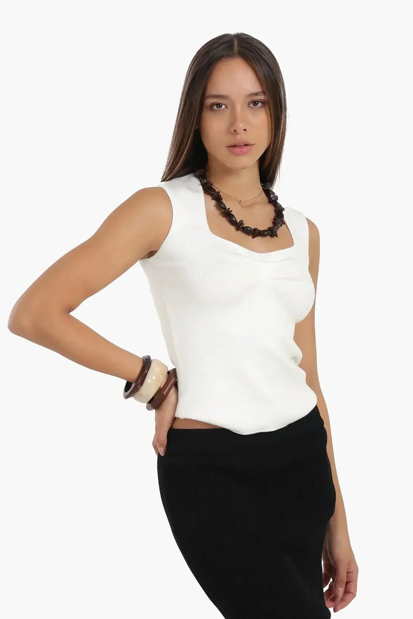 Carina - Sleeveless Cut Tank Top 10