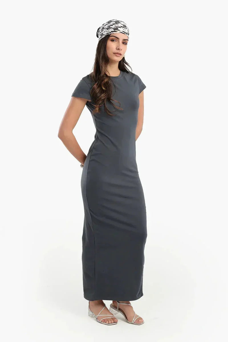 slim fit dress slacks Royal Blue Cut Out Knotted Slim Fit Maxi Dress Medium