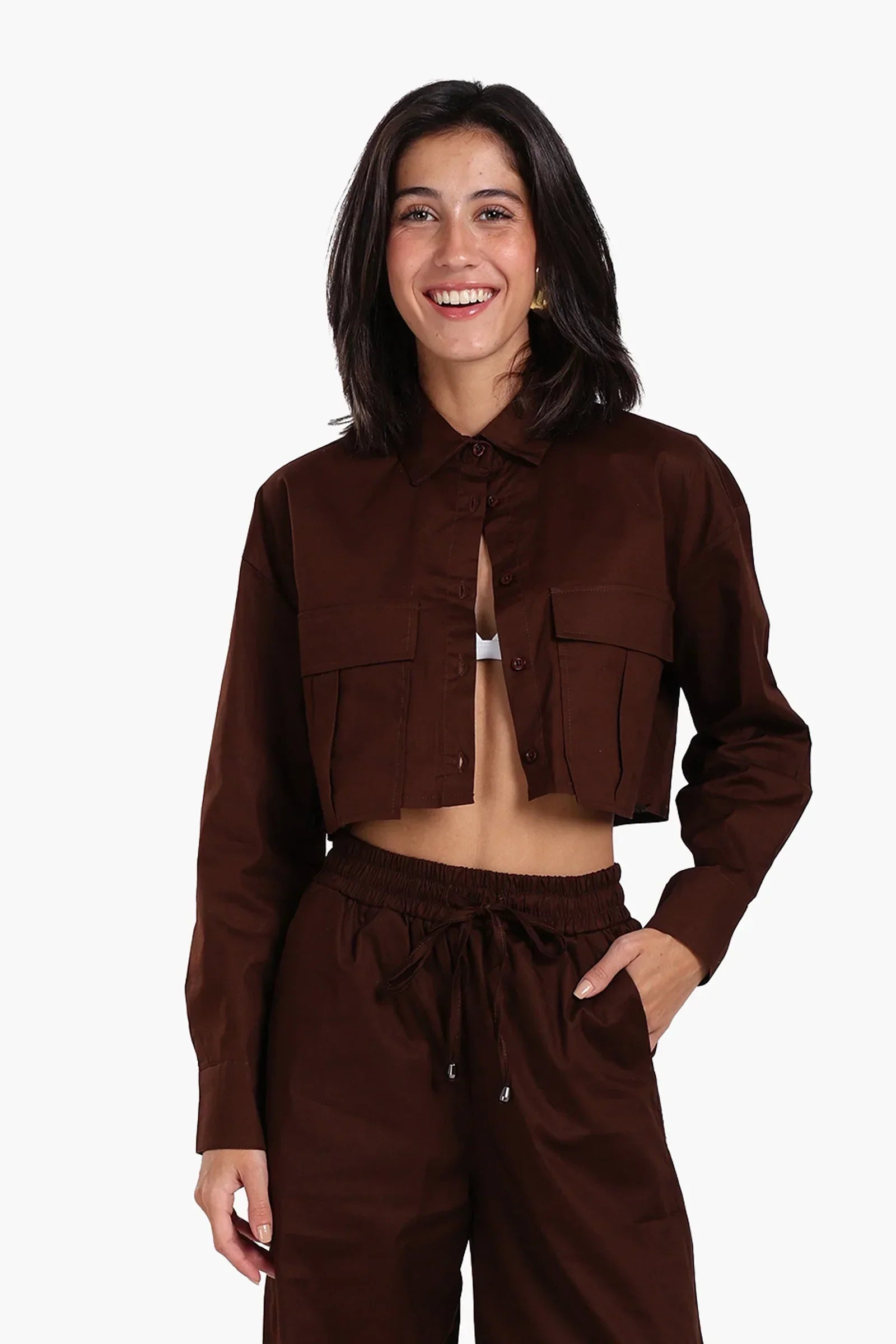Clue - Cropped Poplin Lounge Shirt 2