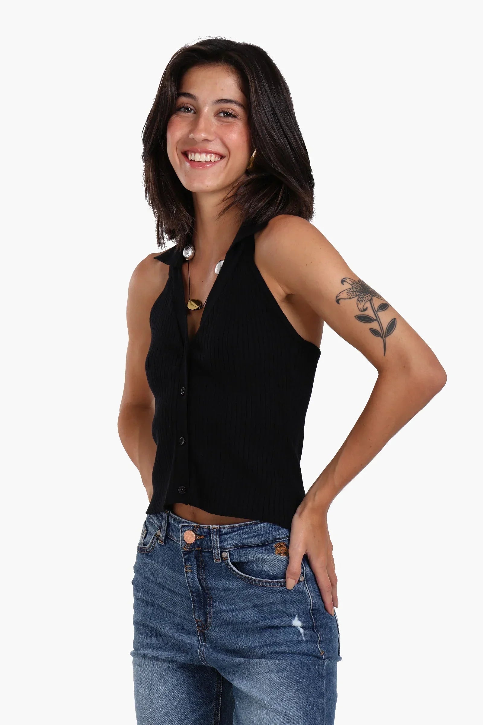 Clue - Ribbed V-Neck Top 7