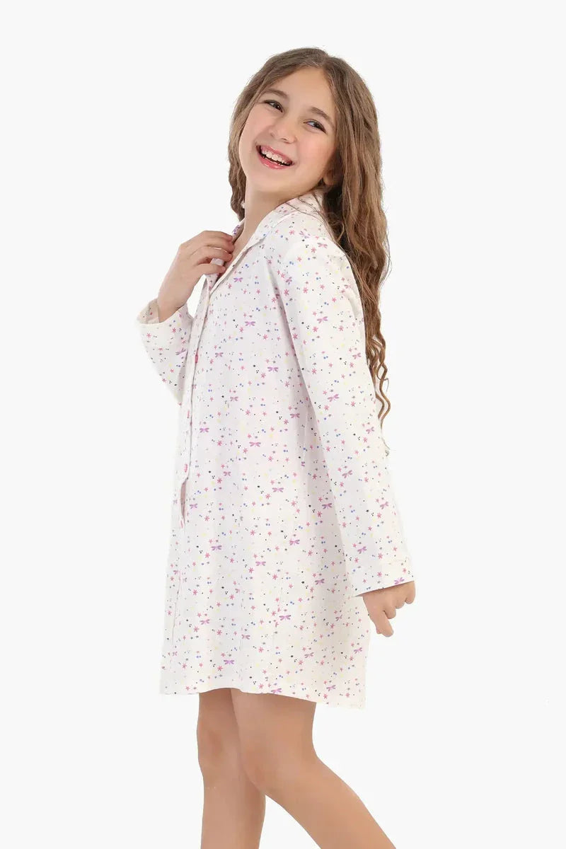 Carina - Girly Printed Nightgown + Sleeping Mask 2