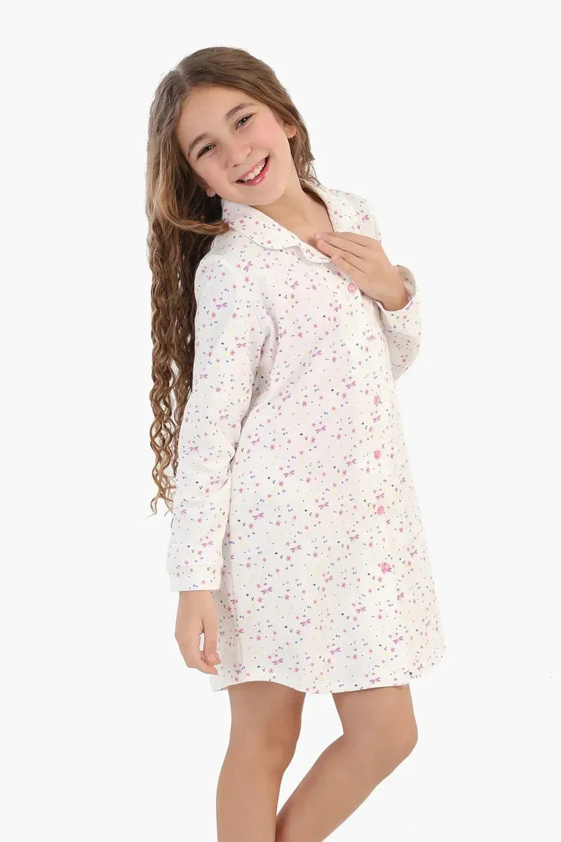 Carina - Girly Printed Nightgown + Sleeping Mask 5