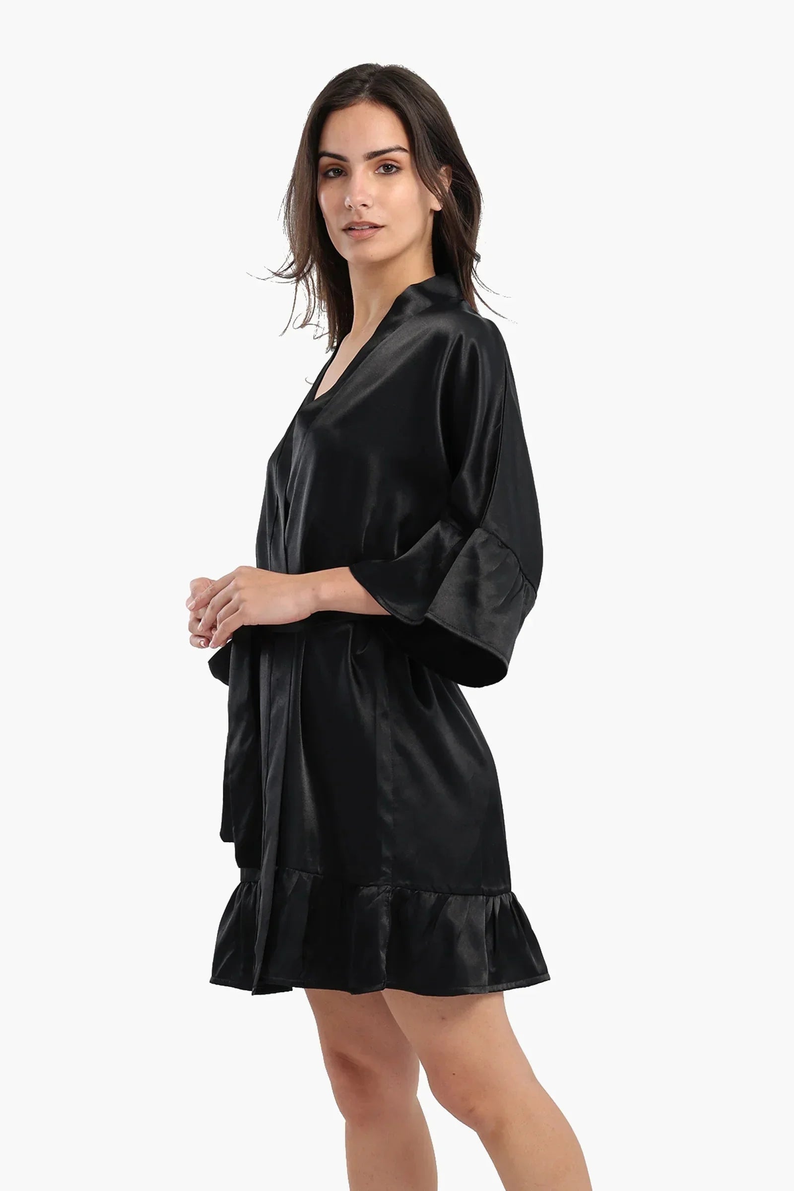 Carina - Playful Sleeves Satin Robe 2