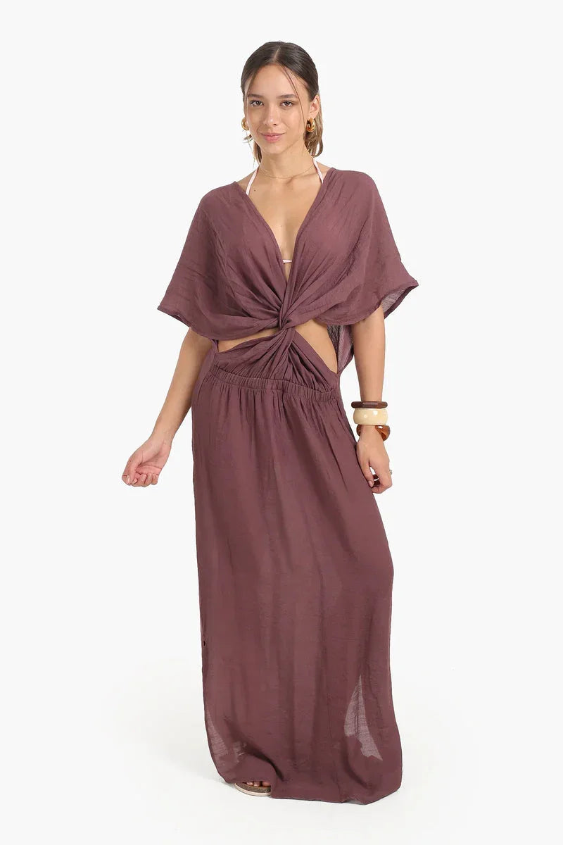 Carina - Deep V-Neckline Beach Dress 3