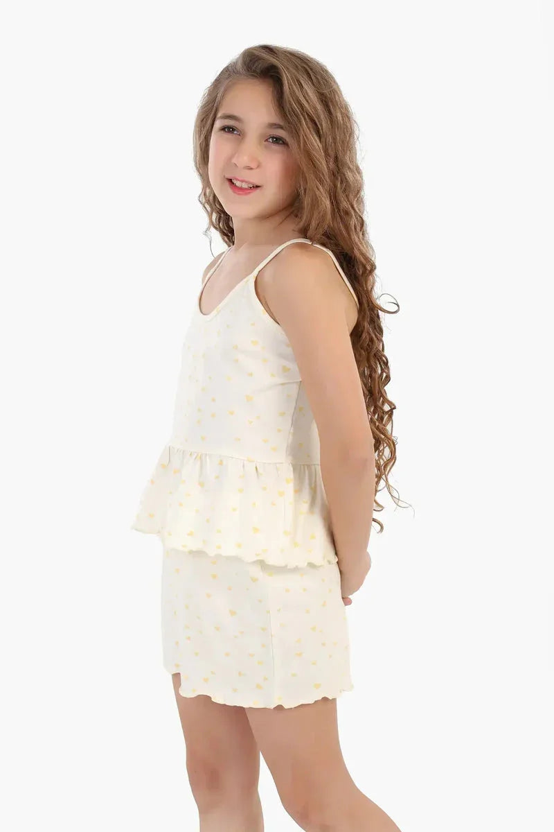 Carina - Girly Frilled Edges Pyjama Set 2