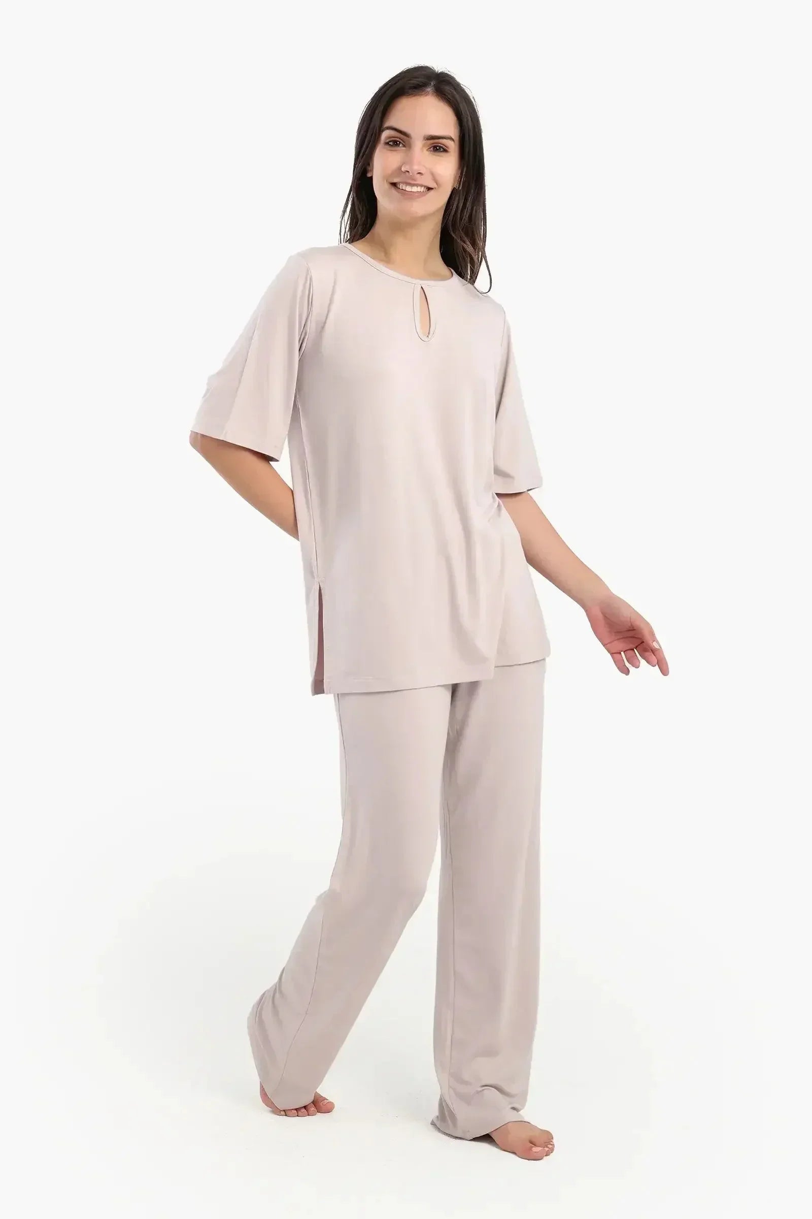 Carina - Pyjama Set with Keyhole Top 1