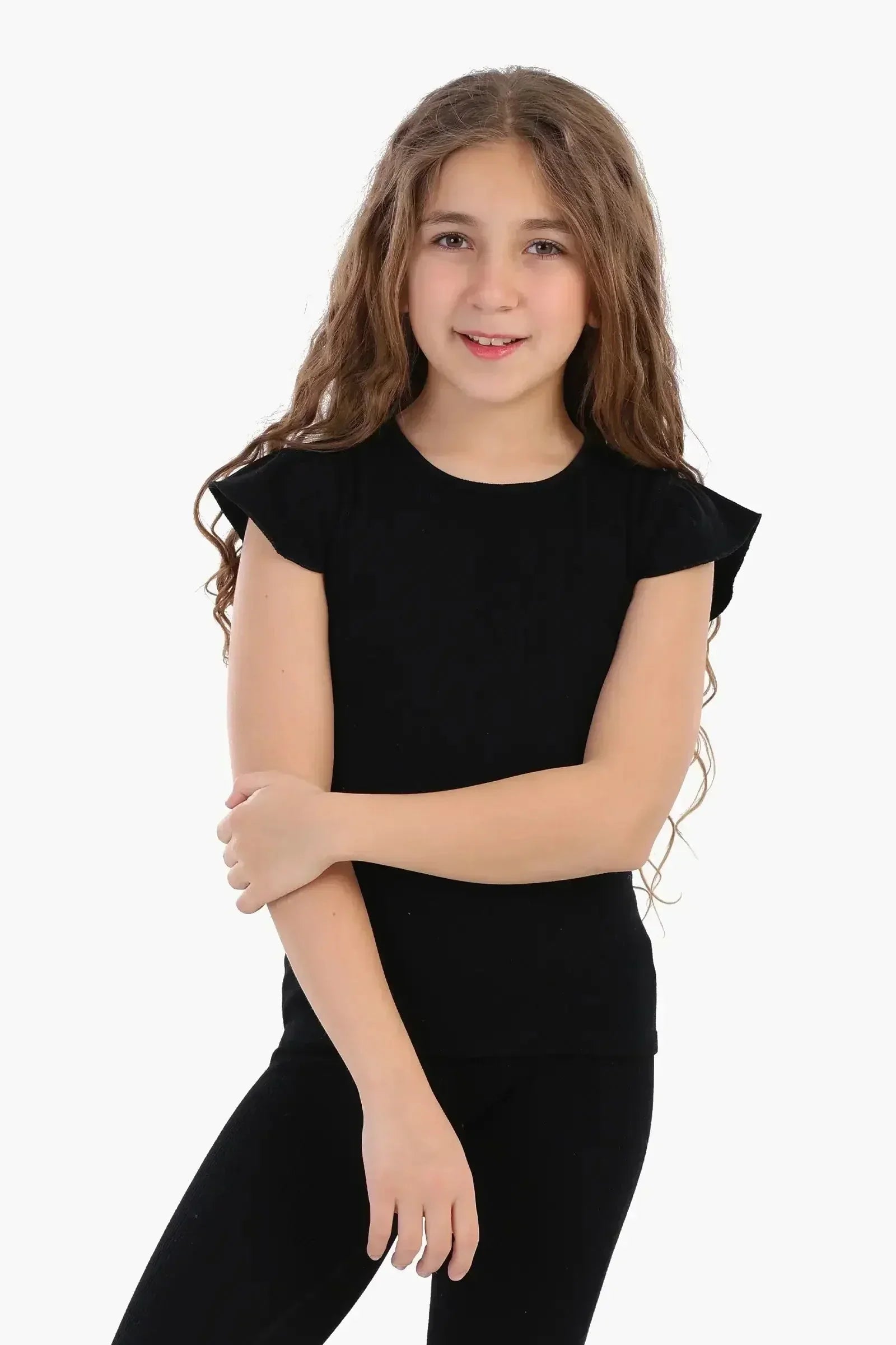 Carina - Girly Ribbed Ruffle Top 25