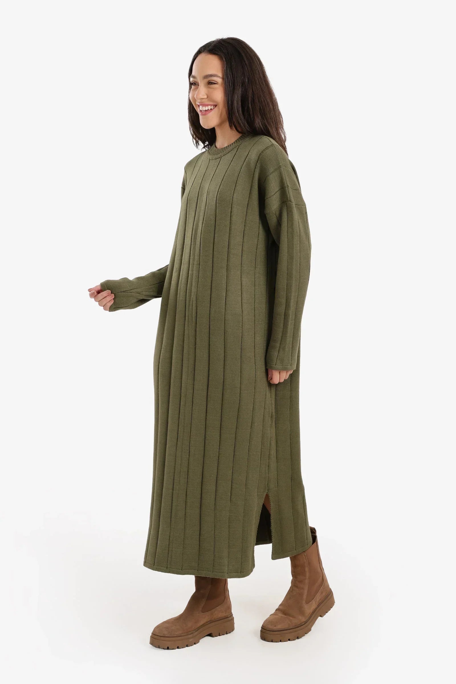 Clue - Crew Neck Ribbed Dress 1