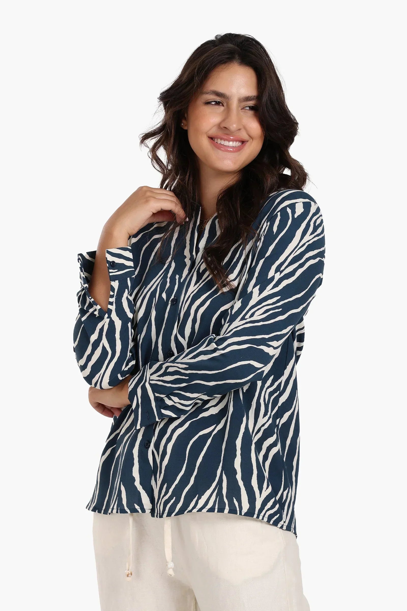 Clue - Zebra Print Tencel Shirt 1