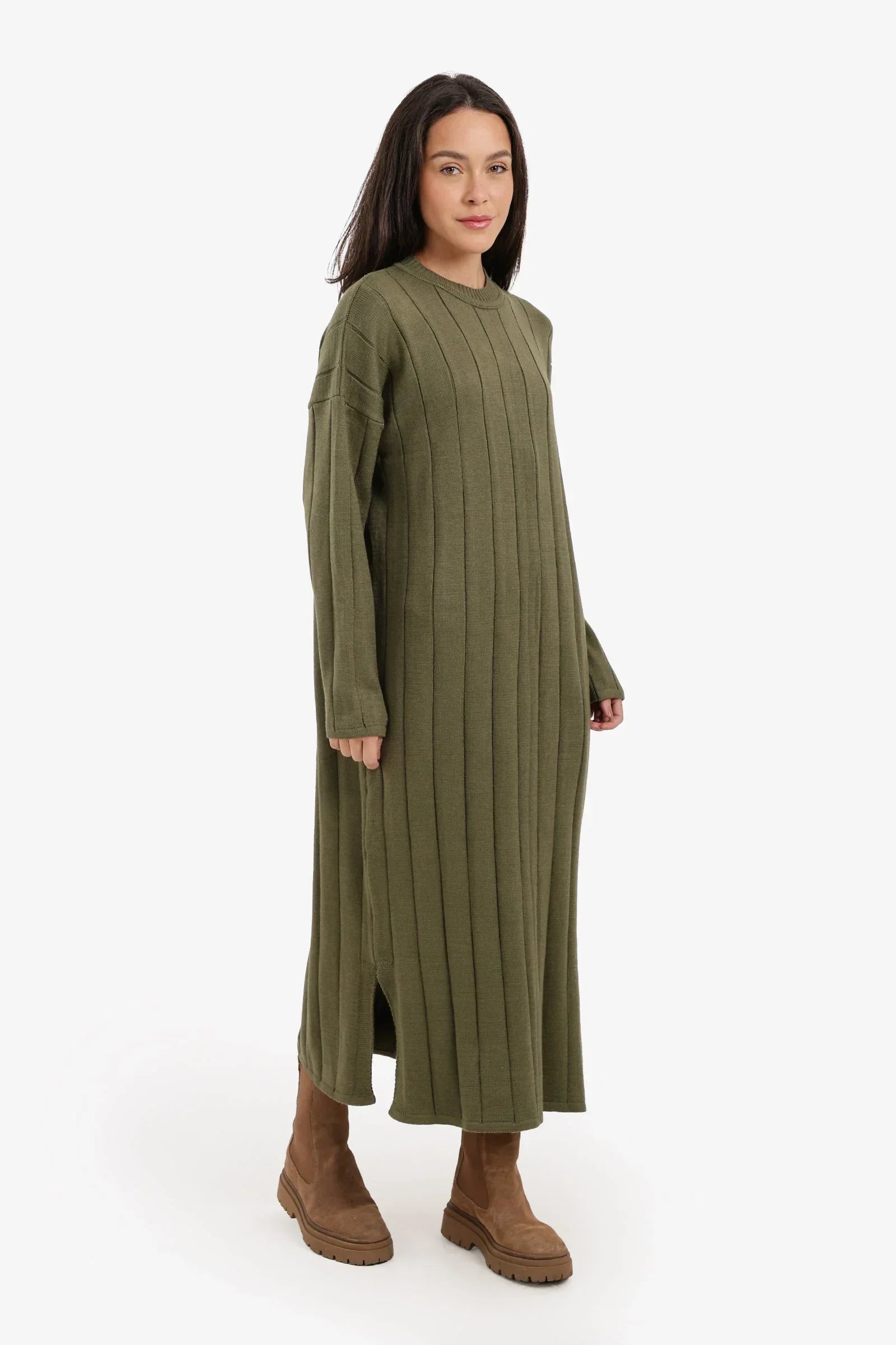 Clue - Crew Neck Ribbed Dress 2
